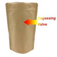 250g resealable kraft paper coffee bean packing aluminum foil pouch custom coffee packaging bags with valve